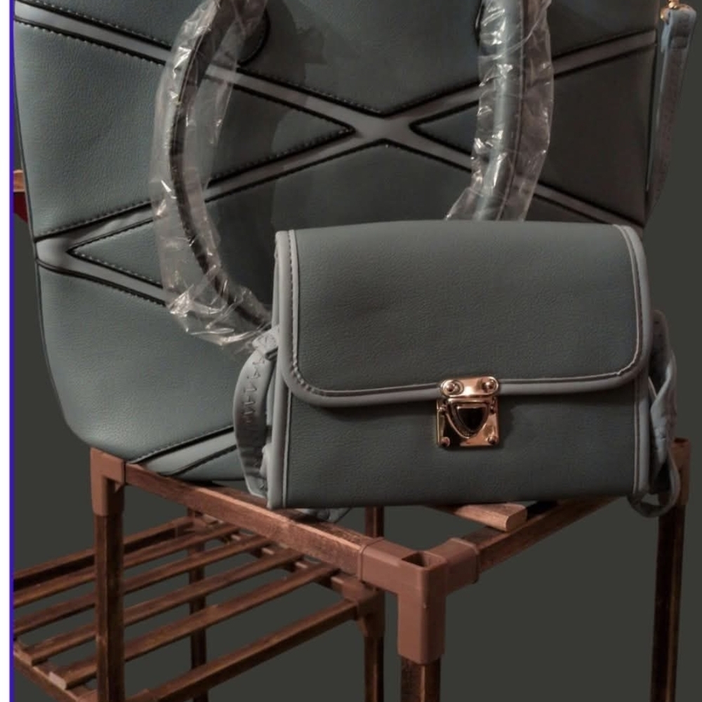 Elegant Gray Women's Handbag Set